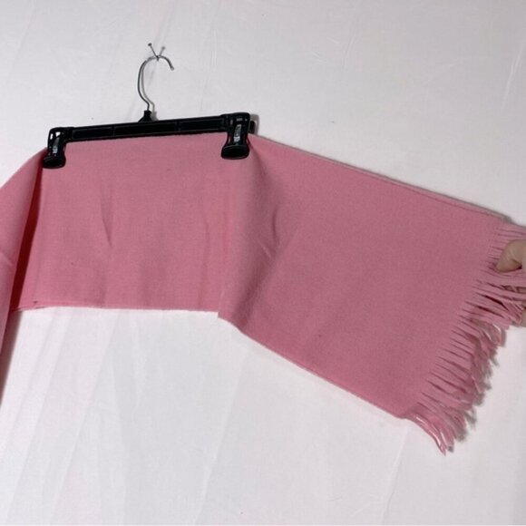 Vintage Pendleton Pink 100% Virgin Wool Long Scarf With Fringe - Picture 13 of 16